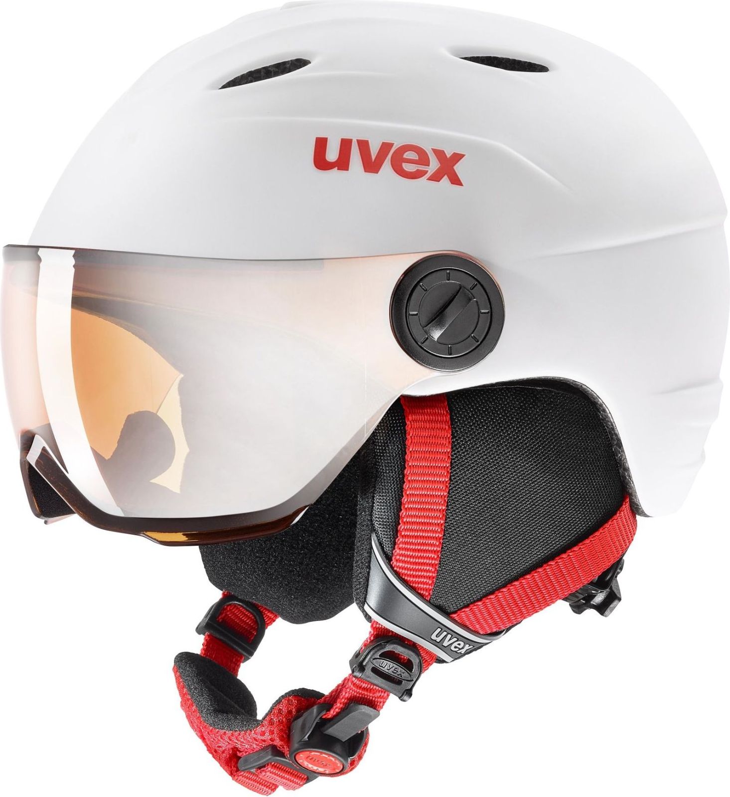 Junior visor pro - white-red mat 52-54 - obrázek 1
