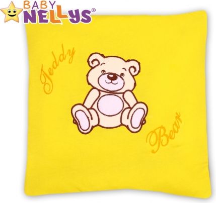 Baby Nellys Polštářek 40x40 Teddy Bear - žlutý - obrázek 1