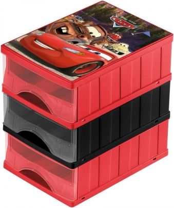Keeeper Boxy na hračky - sada 3 šuplíků CARS - obrázek 1