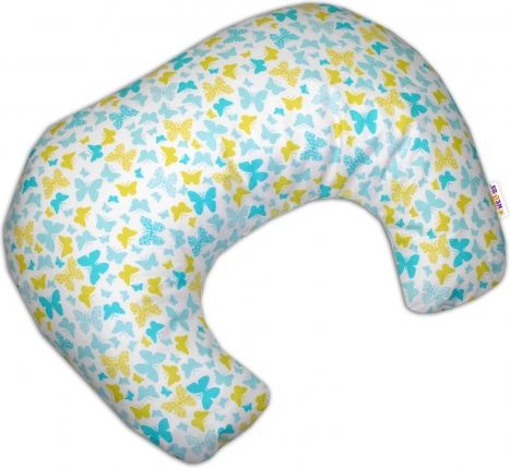Baby Nellys Kojící polštář/podkova - Motýlci žlutí, modří - obrázek 1