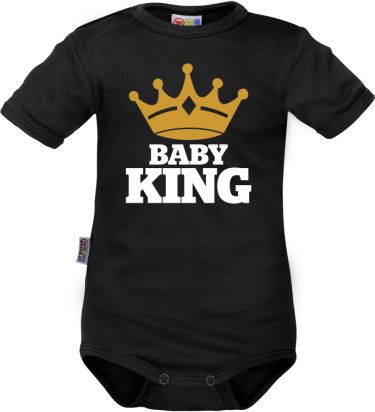 Body krátký rukáv Dejna Baby King - černé, vel. 80 - obrázek 1