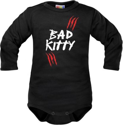 Body dlouhý rukáv Dejna Bad Kitty - černé, vel. 74 - obrázek 1