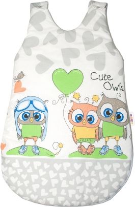 Baby Nellys Spací vak Cute Owls - šedý - obrázek 1