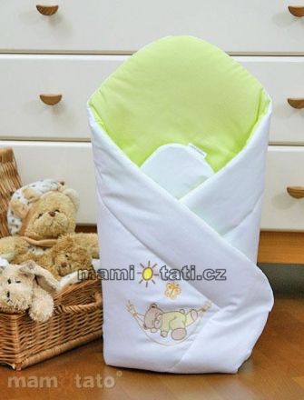 Mamo Tato Luxusní zavinovačka s výšivkou - Houpačka zelaná - obrázek 1