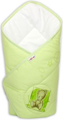 Baby Nellys Novorozenecká zavinovačka, 75x75cm, bavlněná Sweet Dreams by Teddy - zelená - obrázek 1