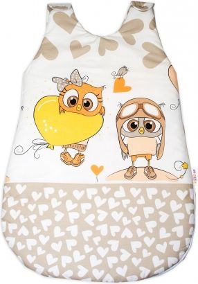 Baby Nellys Spací vak Cute Owls - béžový - obrázek 1