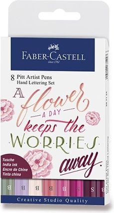 Faber-Castell Popisovače Pitt Artist Pen Hand Lettering 8 kusů 6712 - obrázek 2