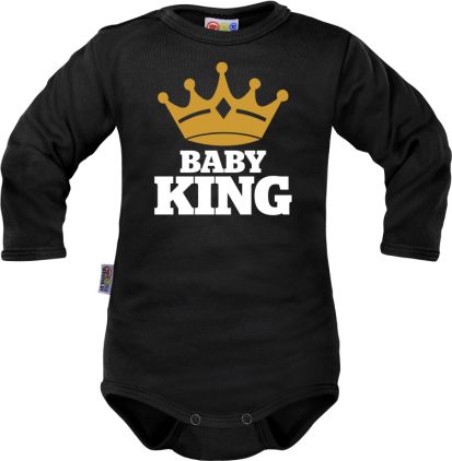 Body dlouhý rukáv Dejna Baby King - černé, vel. 68 - obrázek 1
