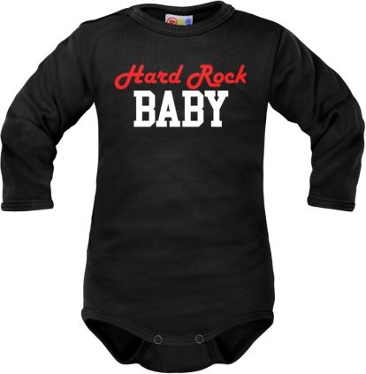 Body dlouhý rukáv Dejna Hard rock Baby - černé, vel. 86 - obrázek 1