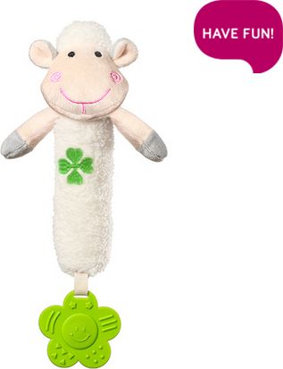 BabyOno Plyšová hračka s pískátkem a kousátkem Sweet Lambie - bílá - obrázek 1