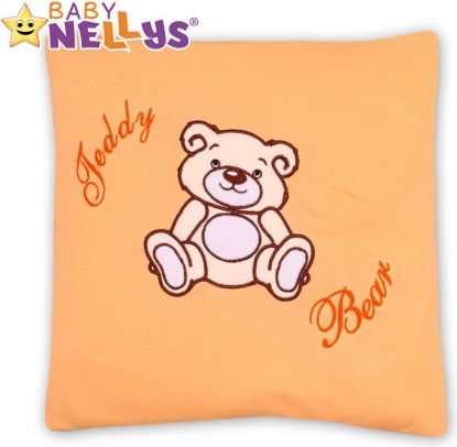 Baby Nellys Polštářek 40x40 Teddy Bear - broskvový - obrázek 1