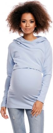 Be MaaMaa Těhotenské/kojící triko s kapucí - sv. modré, vel. L/XL - obrázek 1