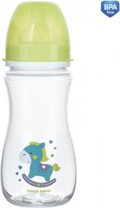 Antikoliková lahvička se širokým hrdlem Canpol Babies Easy Start - TOYS 300 ml - zelená - obrázek 1