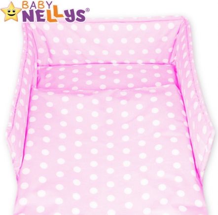 Baby Nellys Mantinel s povlečením 135x100 - Bubble retro růžové - obrázek 1
