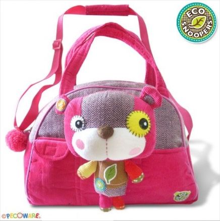 EcoSnoopers Stylová dětská taška Medvídek - růžový - obrázek 1