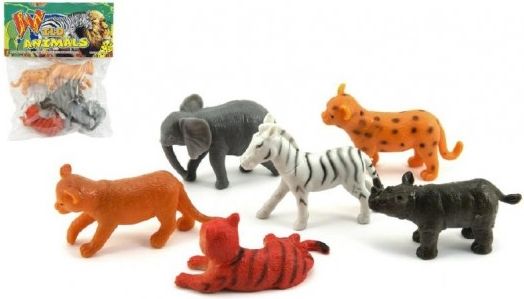 Zvířátka mláďata safari ZOO plast 6ks v sáčku 14x18x3cm - obrázek 1
