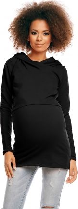 Be MaaMaa Těhotenské/kojící triko s kapucí - černé, vel. L/XL - obrázek 1