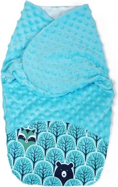 Baby Nellys Zavinovačka, spacáček s Minky, 0-6m - Lesík, Minky tyrkysová - obrázek 1