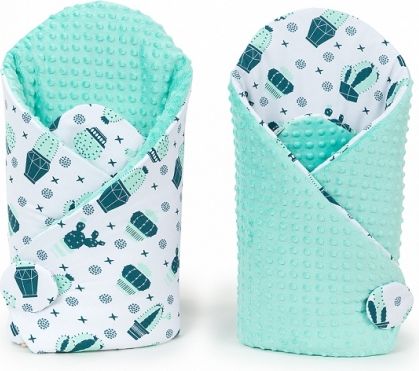 Mamo Tato Oboustranná zavinovačka Minky Baby - kaktusy / máta. - obrázek 1