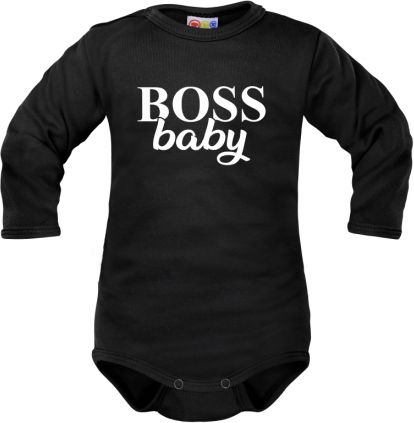Body dlouhý rukáv Dejna Boss baby - černé, vel. 80 - obrázek 1