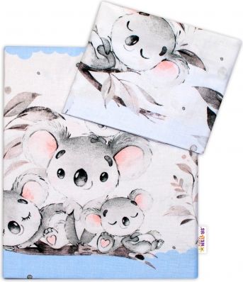 2-dílné bavlněné povlečení Baby Nellys - Medvídek Koala - modrý, roz. 135 x 100 cm - obrázek 1