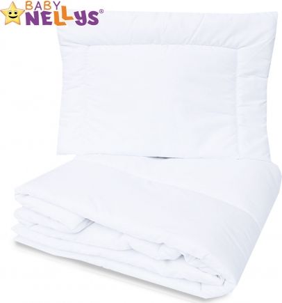 Peřinka a polštář do postýlky 135x90+40x60 Baby Nellys - bílé - obrázek 1