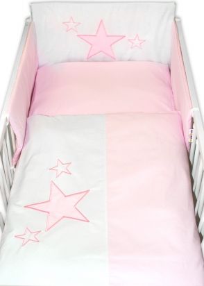 Baby Nellys Mantinel s povlečením Love Dreams - růžový - obrázek 1