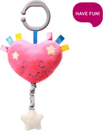 BabyOno Plyšové srdíčko s hracím strojkem Lullaby Heart - růžové - obrázek 1