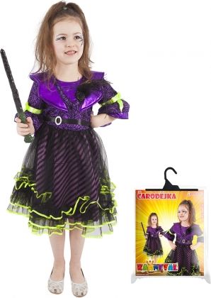 Dětský kostým čarodějnice fialová (S) / Halloween - obrázek 1