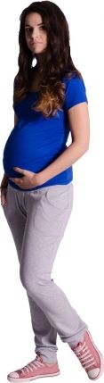 Be MaaMaa Těhotenské trubkové tepláky - šedý melírek - obrázek 1