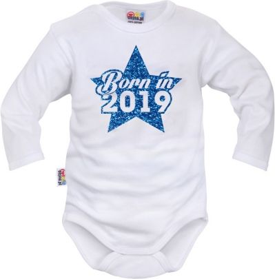Body dlouhý rukáv Dejna Born in 2019 - bílo/modré - obrázek 1