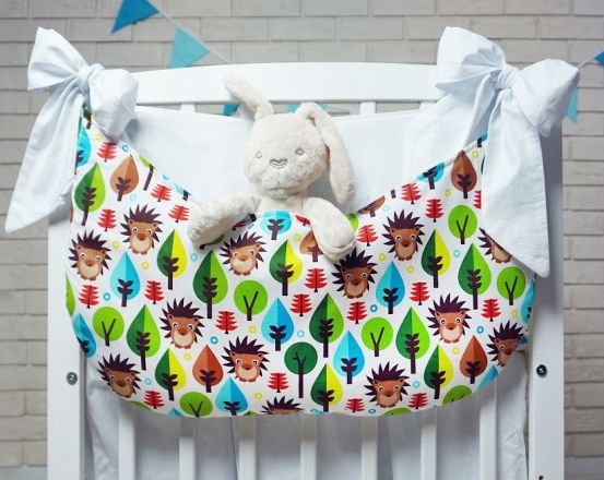 Baby Nellys Kapsář nejen na hračky, Ježek - barva Bílá - obrázek 1