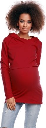 Be MaaMaa Těhotenské/kojící triko s kapucí - bordo, vel. L/XL - obrázek 1