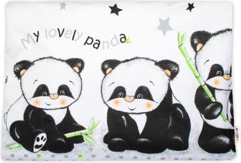 Baby Nellys  Povlak na polštářek Panda, 40x60 cm - bílý - obrázek 1