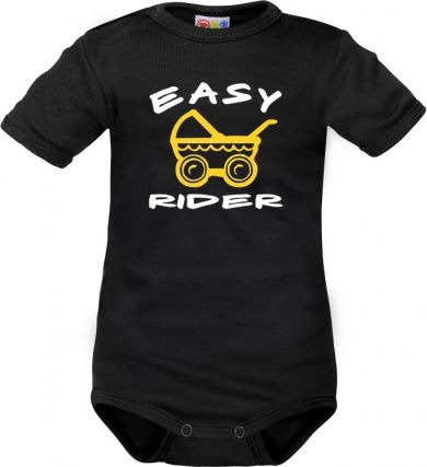 Body krátký rukáv Dejna Easy Rider - černé, vel. 80 - obrázek 1