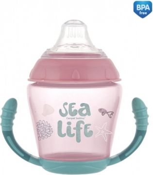 Canpol babies Nevylévací hrníček Sea Life - růžový - obrázek 1