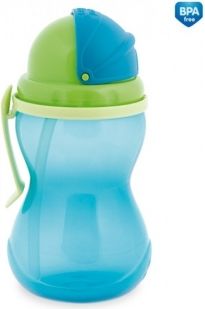 Canpol babies Sportovní láhev se slámkou 370 ml - tyrkysová - obrázek 1
