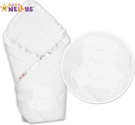 Baby Nellys Zavinovačka Teddy Bear - jersey - bílá - obrázek 1