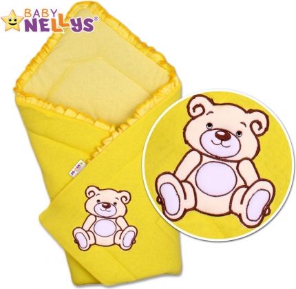 Baby Nellys Zavinovačka Teddy Bear - velur - žlutá - obrázek 1