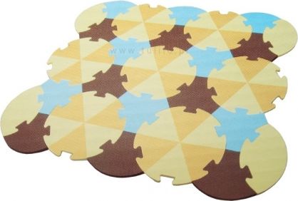 Tulilo Dětská hrací podložka puzzle, 27 ks - Trojúhelníky - béžové, K19 - obrázek 1