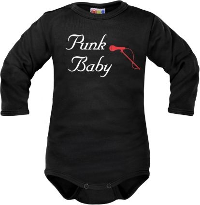 Body dlouhý rukáv Dejna Punk Baby - černé, vel. 68 - obrázek 1