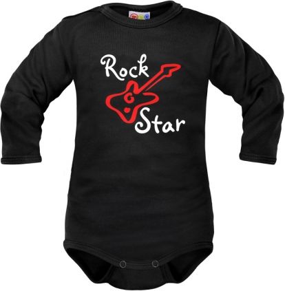 Body dlouhý rukáv Dejna Rock Star - černé, vel. 86 - obrázek 1