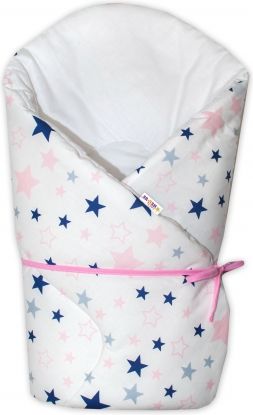 Zavinovačka na zavazování Baby Nellys Hvězdy a hvězdičky - růžová/granát na bílém - obrázek 1