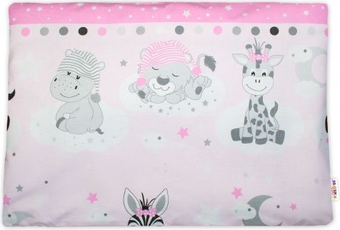 Baby Nellys  Povlak na polštářek Safari Baby, 40x60 cm - růžový - obrázek 1