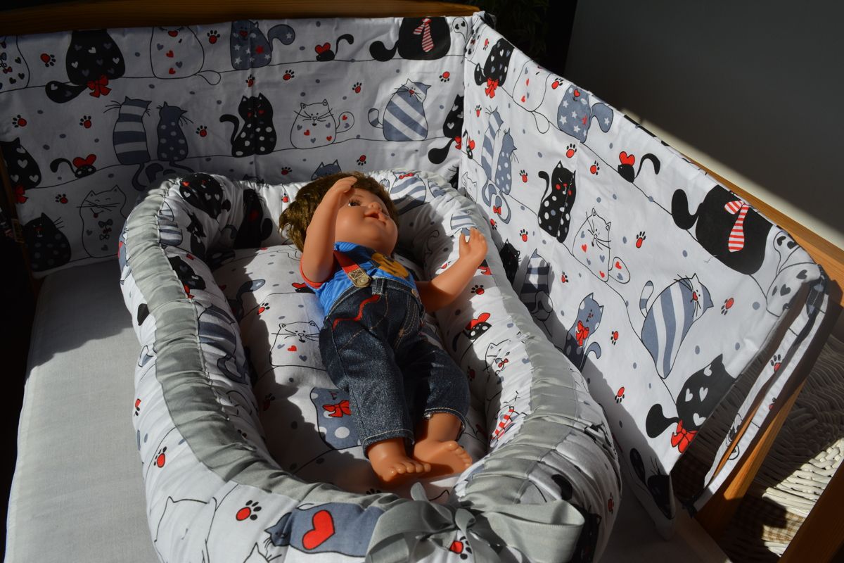KHC Výhodný set Hnízdečko pro miminko+Mantinel do postýlky+Kapsář - obrázek 1