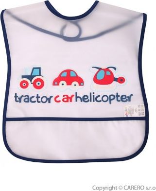 Dětský bryndák s kapsičkou Akuku transport, Modrá - obrázek 1
