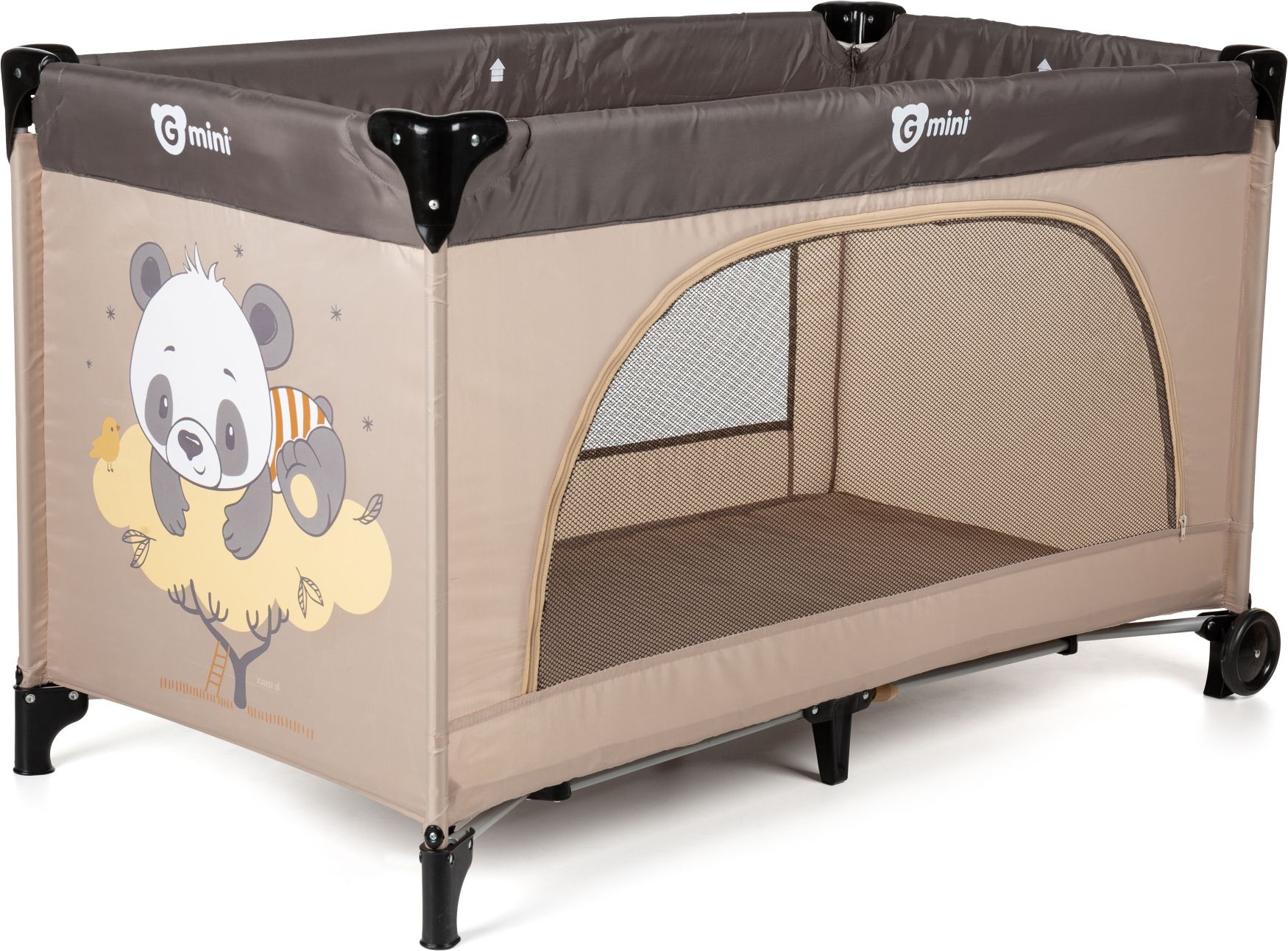 G-MINI Postýlka cestovní Nyja Panda Brown - obrázek 1