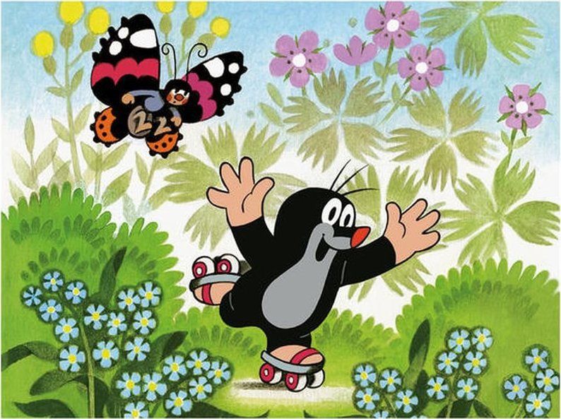 Dino Papírové puzzle Krteček na bruslích 24 dílků - obrázek 1