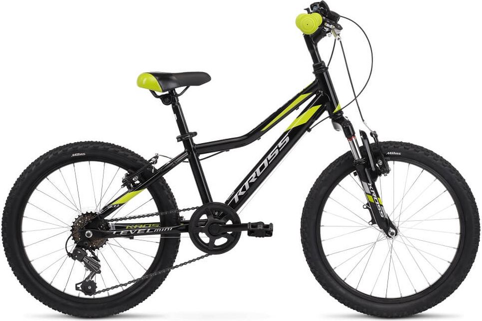 Kross Level Mini 2.0 20" - model 2020 Black / Lime / Blue Glossy - obrázek 1