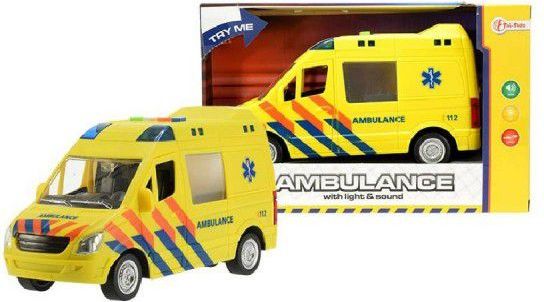 Teddies Auto ambulance plast 22cm na baterie se světlem se zvukem v krabici - obrázek 1
